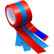 Red tape and blue tape mixed  sticker