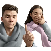 intimate moment with closed eyes sticker