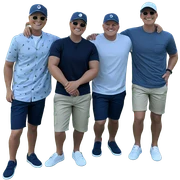 boys enjoying summer day sticker