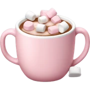 Light Pink mug of hot chocolate with marshmallows  sticker