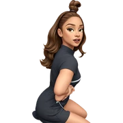 brown haired girl in dress sticker
