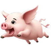 Flying pig sticker