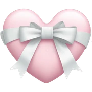 Pastel pink heart with white bow sticker