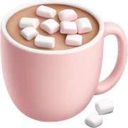 Light Pink mug of hot chocolate with marshmallows  sticker