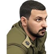 military man with beard sticker