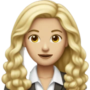 white skin brown blonde hair banker woman sticker