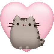 pusheen light pink heart sticker