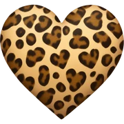 leopard print heart sticker