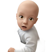 bald girl looking at viewer sticker