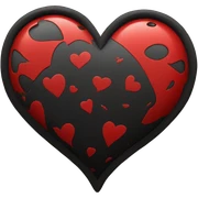 Red & black heart  sticker
