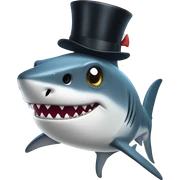 Shark with a top hat sticker