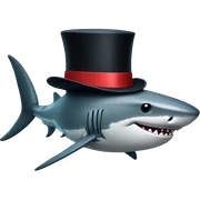 Shark with a top hat sticker