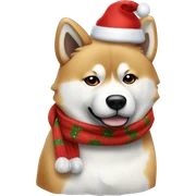 A akita inu with a christmas scarf sticker