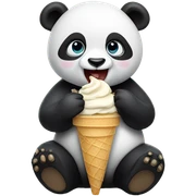 Panda eating ice cream sticker