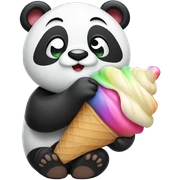 Panda eating ice cream sticker