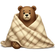 bear cozy in blanket sticker