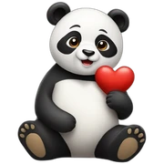 panda avec coeur sticker