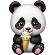 Panda eating ice cream sticker