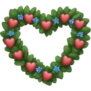 a heart with a garland sticker