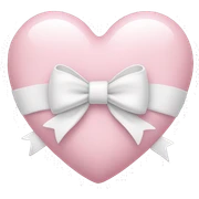Pastel pink heart with white bow sticker