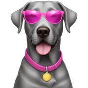 Silver lab wearing pink sunglasses  sticker