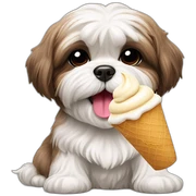 shihtzu eating icecream sticker