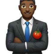 Tomatoes in a suit sticker