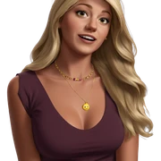 blonde girl with necklace sticker