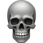 grey long skull sticker