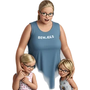 girl with boys and glasses sticker