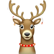 Reindeer with red, green, & white vintage Christmas lights  sticker