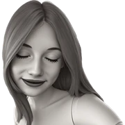 smiling girl in monochrome sticker