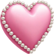 pink heart with pearls on the side sticker