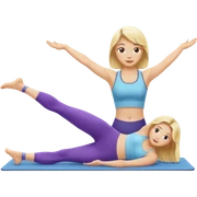 a blonde woman doing pilates  sticker