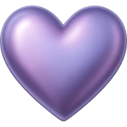 heart with a metallic lavender finish, digital illustration, no background sticker