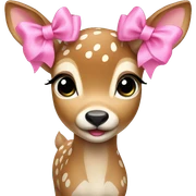 Fawn with pink bow sticker