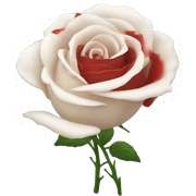 white rose blood sticker