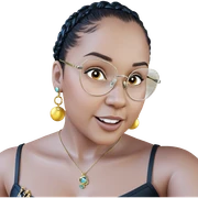 girl with glasses and jewelry sticker