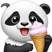 Panda eating ice cream sticker