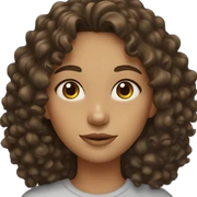 Brunette girl with curly hair sticker