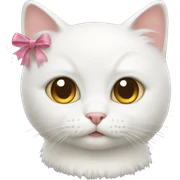White cat with bow  sticker