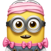 Minion with pink bows sticker