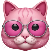 Pink Cat with sunglasses sticker