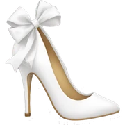 white heels with bow sticker