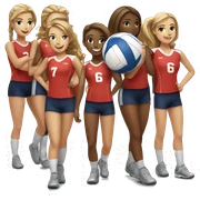 Volleyball team sports a  sticker