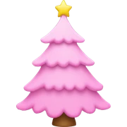Pink Christmas tree sticker