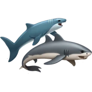 otter and shark sticker