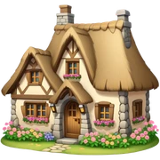 Cozy Fantasy cottage with flowers sticker