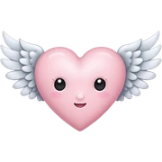 a light pink heart with wings sticker