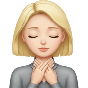 Hands crossed on neck with eyes closed sticker